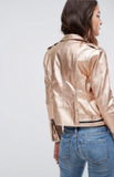 Rose Gold Faux Leather Jacket