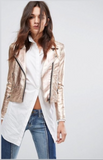 Rose Gold Faux Leather Jacket