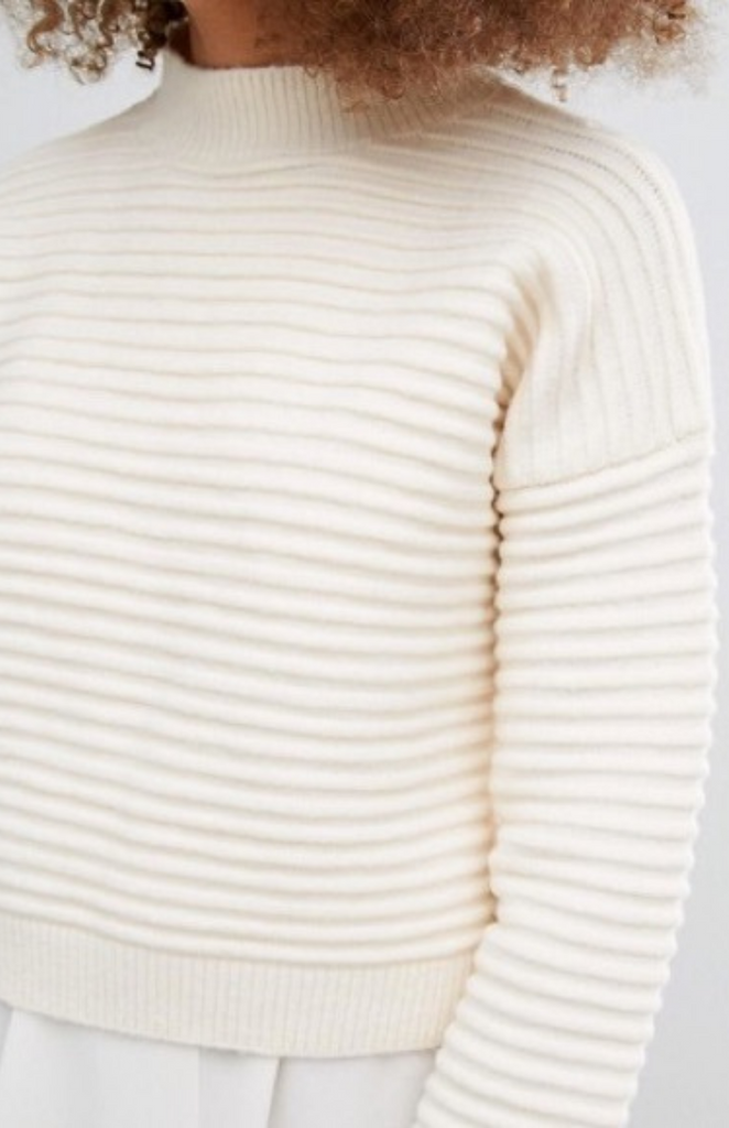 Cream Ribbed Sweater
