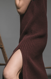 Maroon Midi Sweater Dress