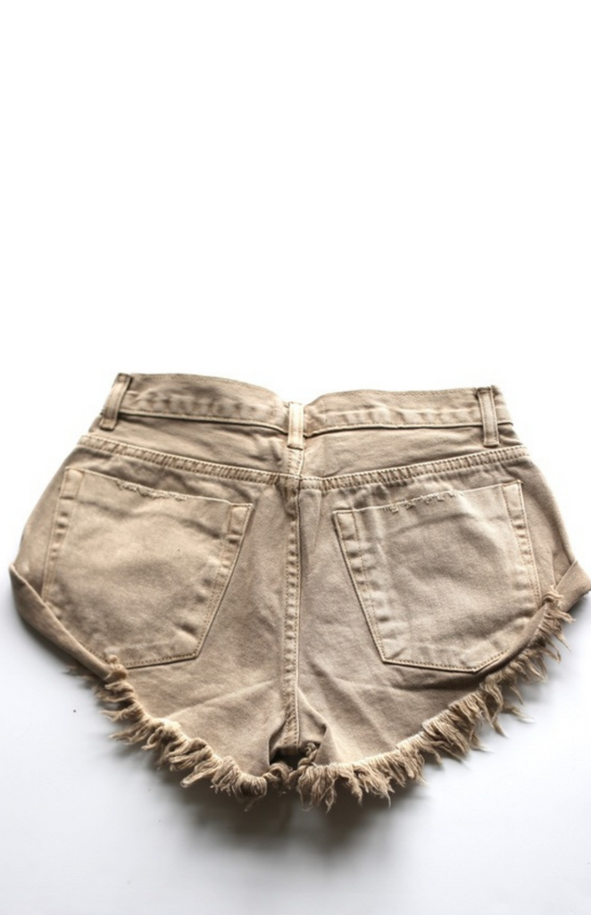 Tan Cutoff Shorts