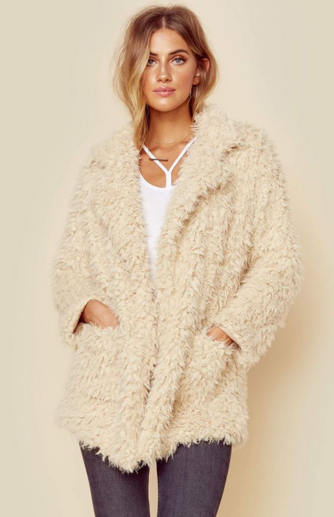 Penny Lane Cream Fur Coat